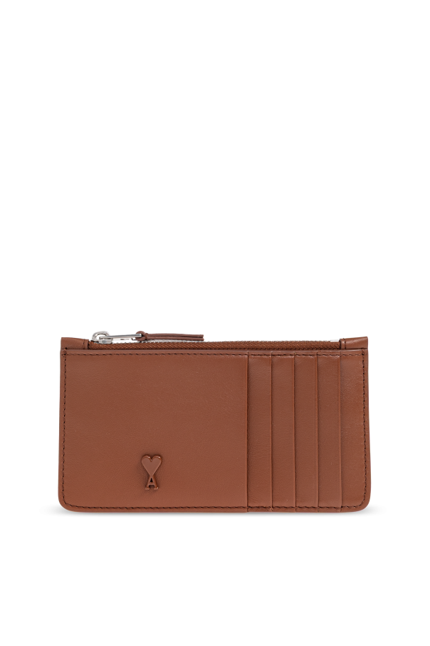 Ami Alexandre Mattiussi Leather card holder with logo