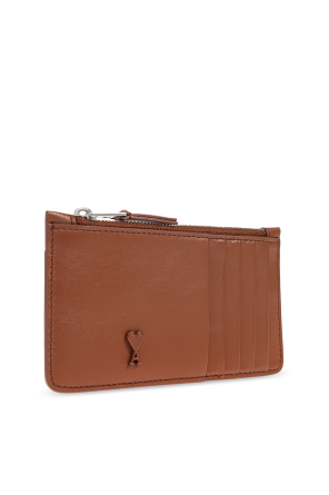 Ami Alexandre Mattiussi Leather card holder with logo