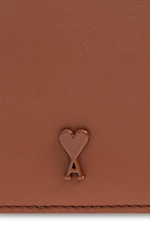 Ami Alexandre Mattiussi Leather card holder with logo