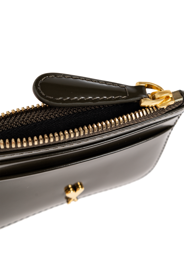 Ami Alexandre Mattiussi Leather card holder with logo