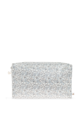 Cosmetic bag with a floral motif