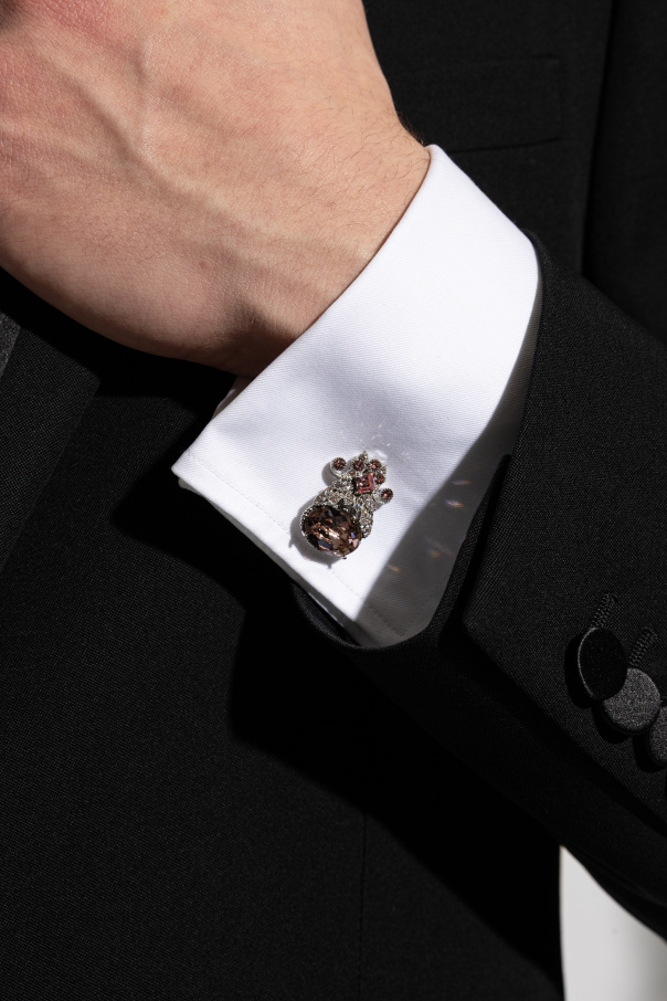 Dolce & Gabbana Spinki do mankietów z połyskującymi kryształami