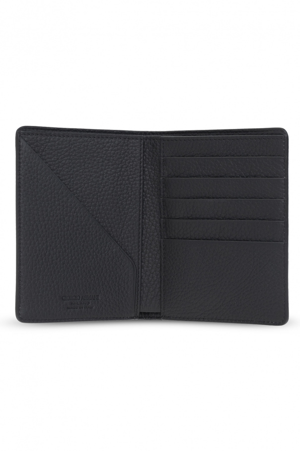 Giorgio armani quilted Leather passport holder