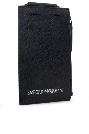 Emporio embroidered armani Card holder with strap