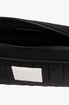 Emporio Armani Quilted wash bag with logo