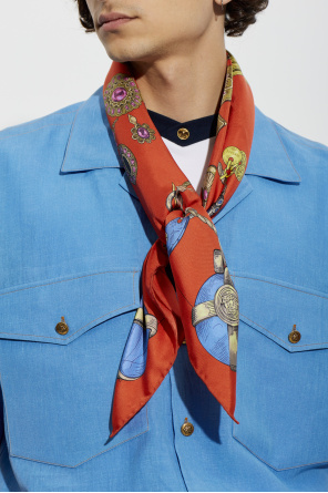 Versace Pañuelo de seda con estampado "Broken Jewels"