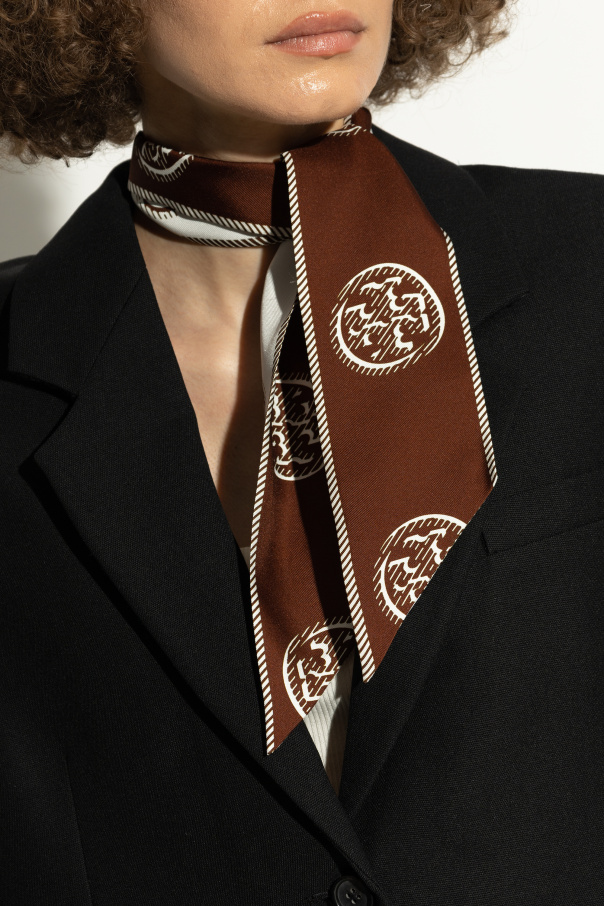 Tory Burch Pañuelo de seda con logo