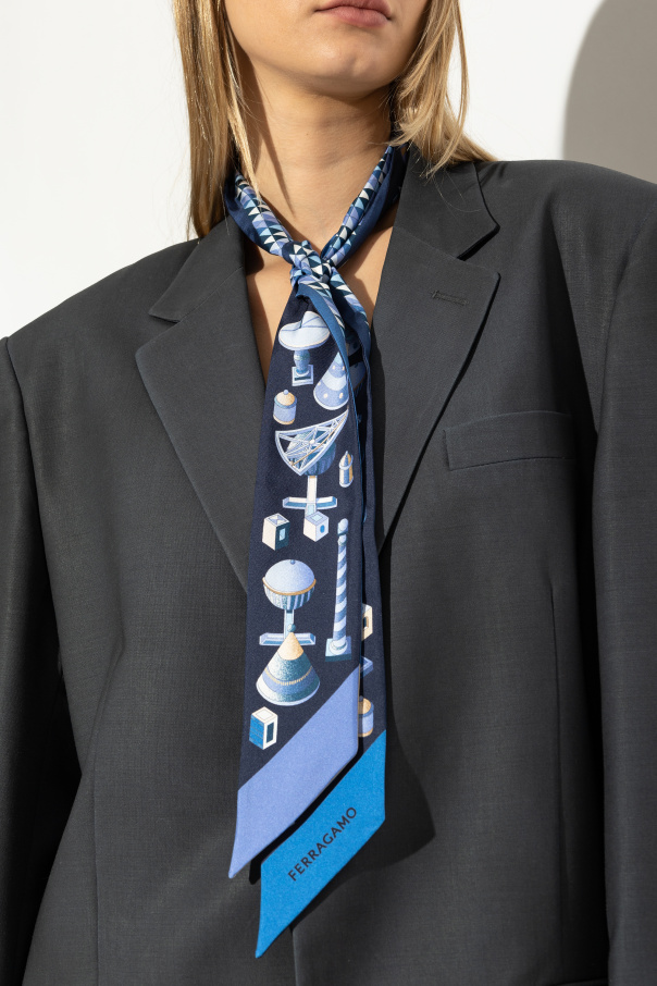 FERRAGAMO Silk scarf with print