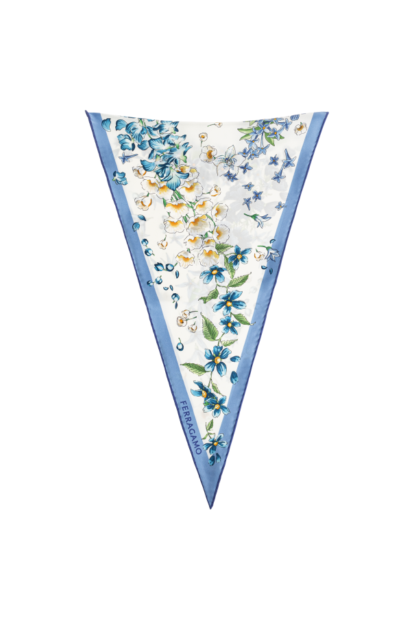 Asymmetrical scarf with floral motif od FERRAGAMO