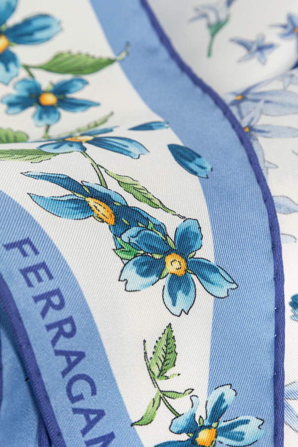 FERRAGAMO Asymmetrical scarf with floral motif