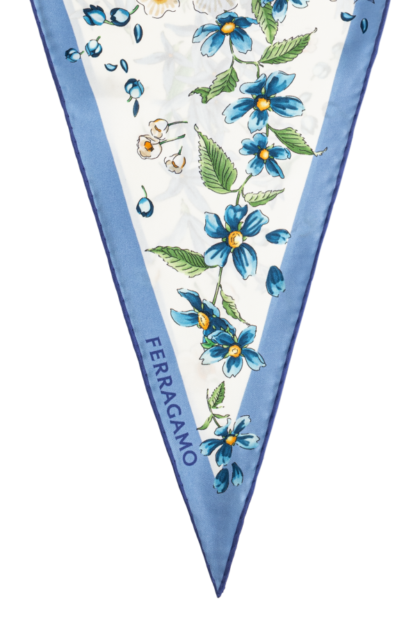 FERRAGAMO Asymmetrical scarf with floral motif