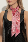 Gucci PINK Silk scarf with floral motif