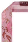 Gucci PINK Silk scarf with floral motif