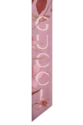 Gucci PINK Silk scarf with floral motif