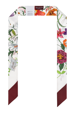 Silk scarf with floral motif