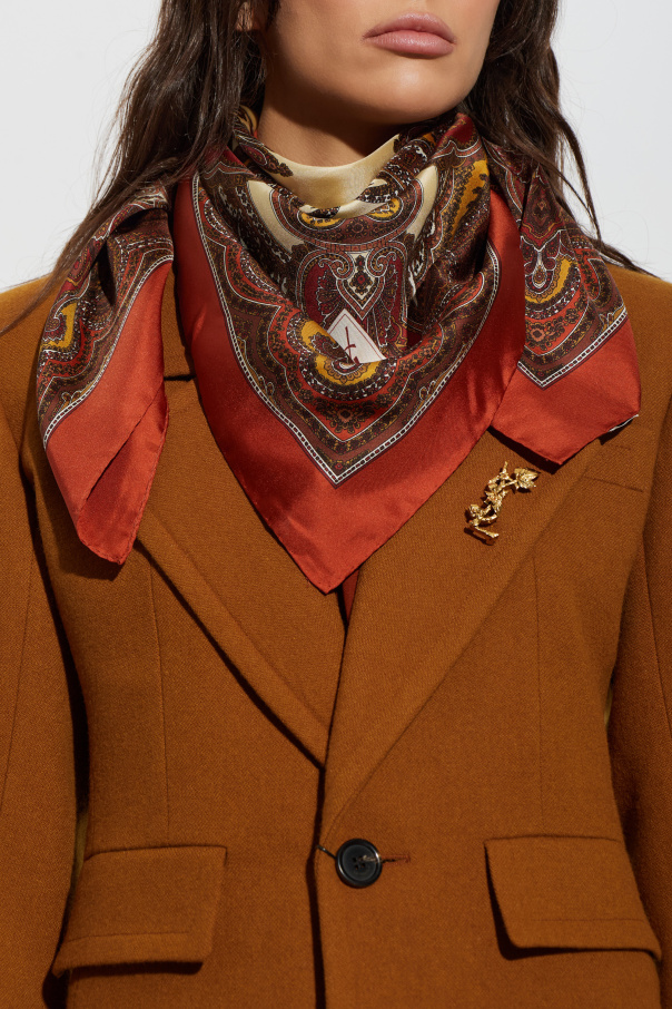Saint Laurent Jedwabna chusta z wzorem ‘paisley’