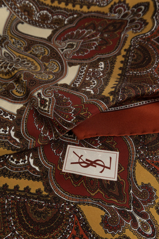 Saint Laurent Jedwabna chusta z wzorem ‘paisley’
