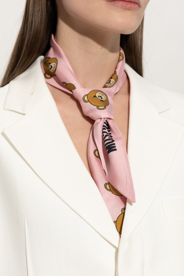 Moschino Silk scarf with logo