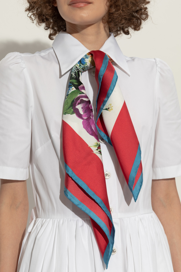 Dolce & Gabbana Pañuelo de seda con motivo floral