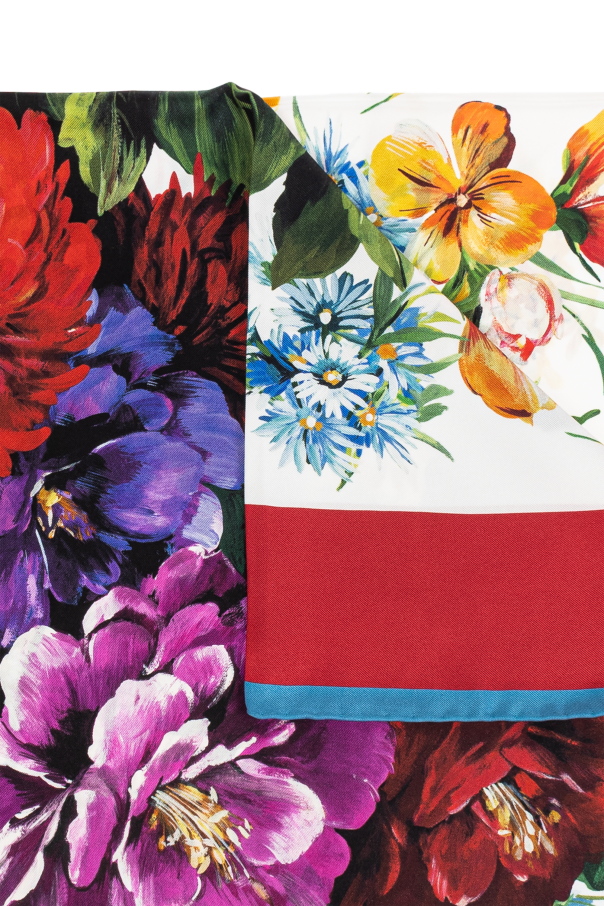 Dolce & Gabbana Pañuelo de seda con motivo floral