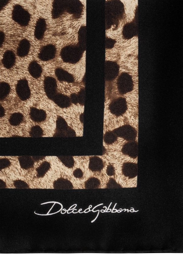 Dolce & Gabbana Jedwabna chusta z motywem zwierzęcym