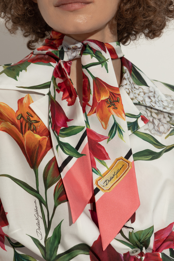 Dolce & Gabbana Pañuelo de seda con motivo floral