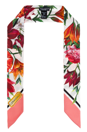 Silk scarf with floral motif