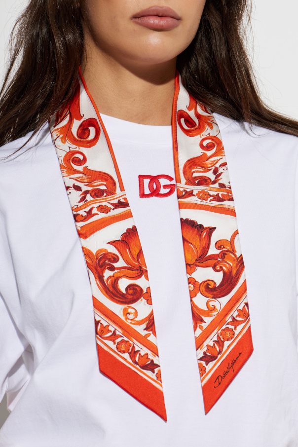 Dolce & Gabbana Silk scarf with "Majolica" print