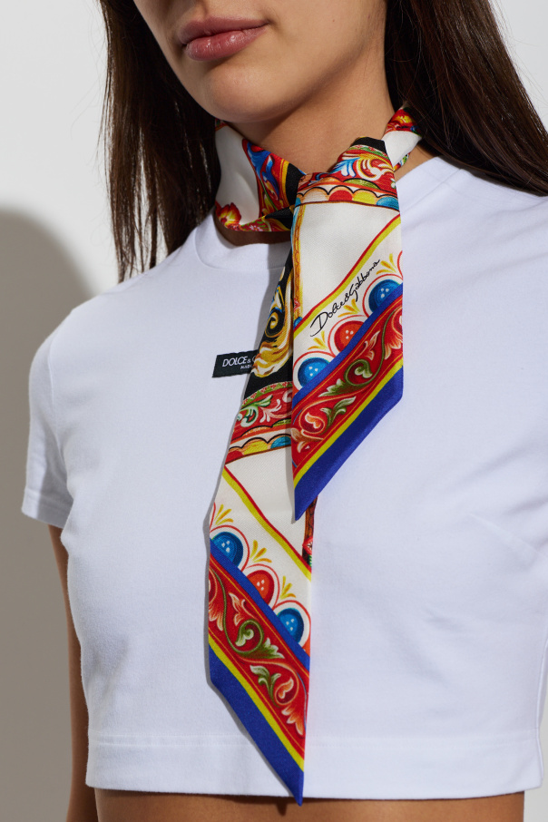 Dolce & Gabbana Pañuelo de seda con estampado "Carretto"