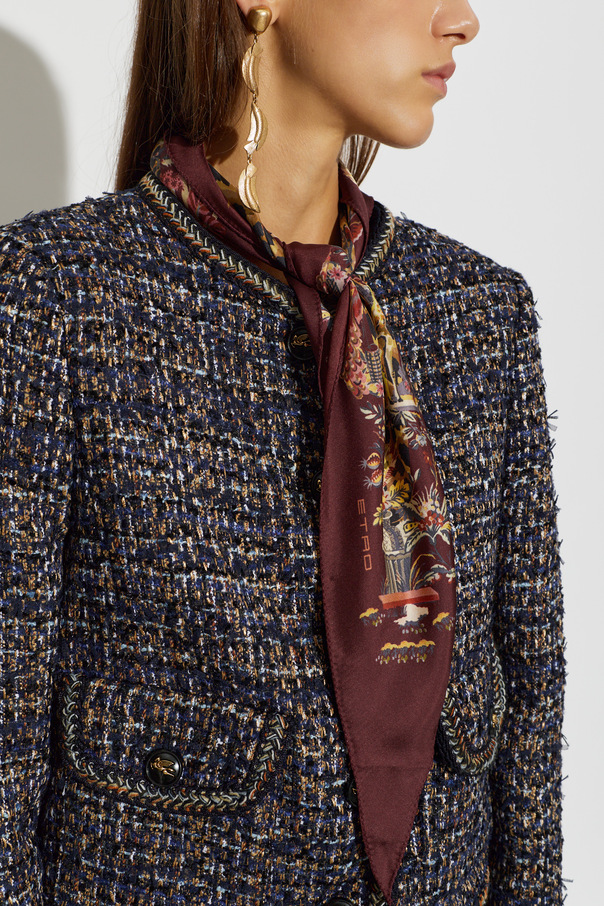 Etro Копринен шал с животински мотив