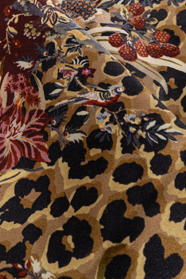 Etro Копринен шал с животински мотив