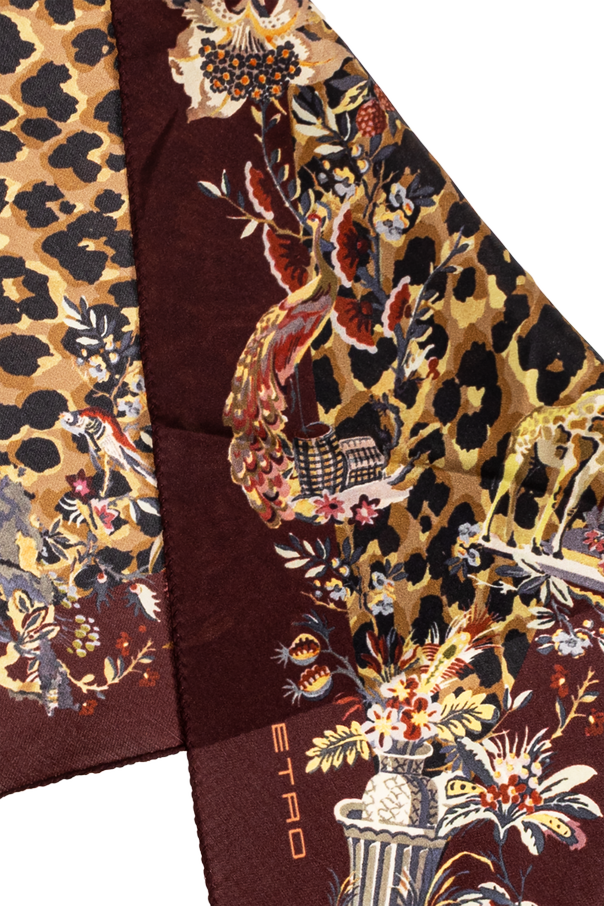 Etro Копринен шал с животински мотив