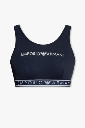 Emporio Armani Kids Poloshirt mit Logo-Kragen Blau