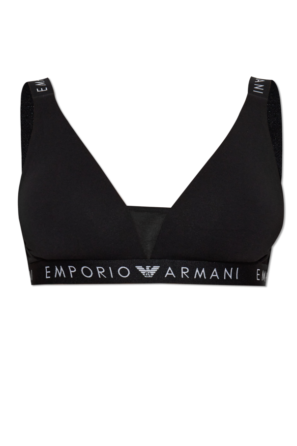 Emporio Armani Bawełniany biustonosz z logo