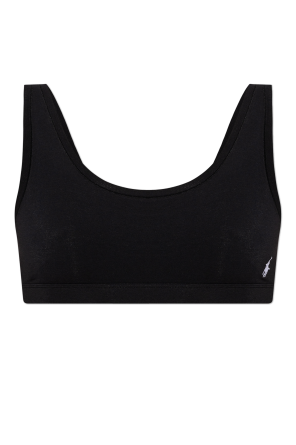 Bra with embroidered logo