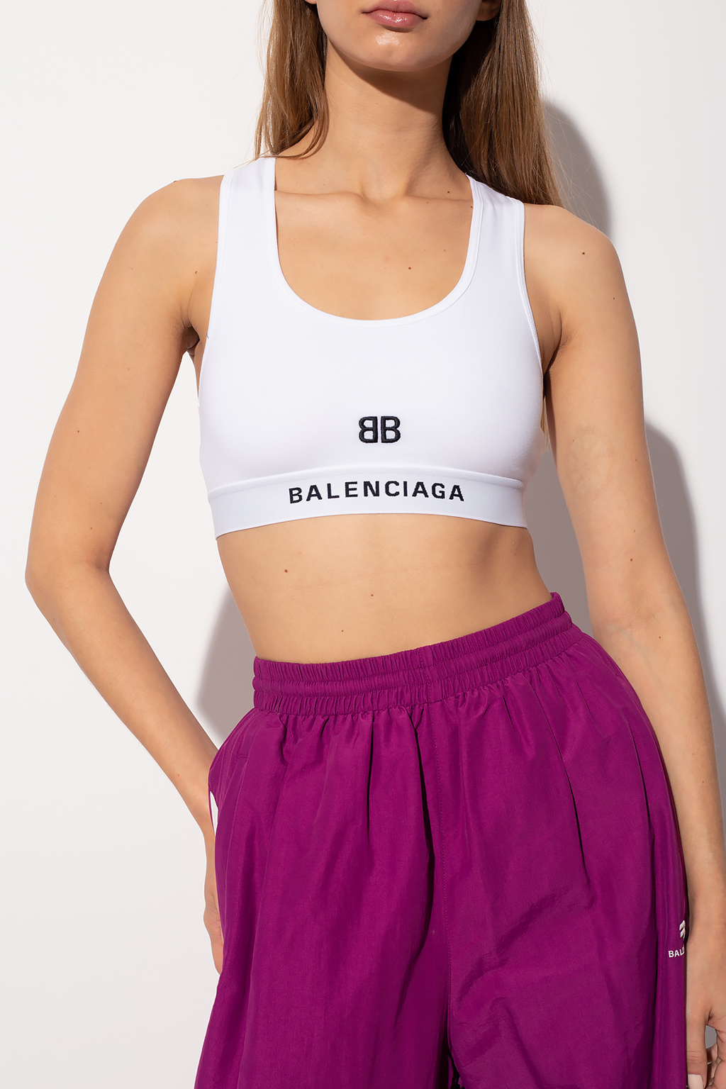 White Sports bra with logo Balenciaga - GenesinlifeShops Germany