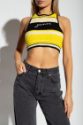 Ganni YELLOW Crochet top