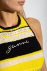 Ganni YELLOW Crochet top