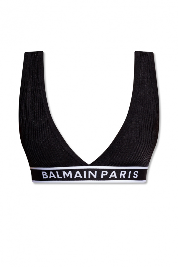 balmain Wool Bra with logo