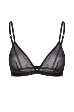 Bra with logo appliqué