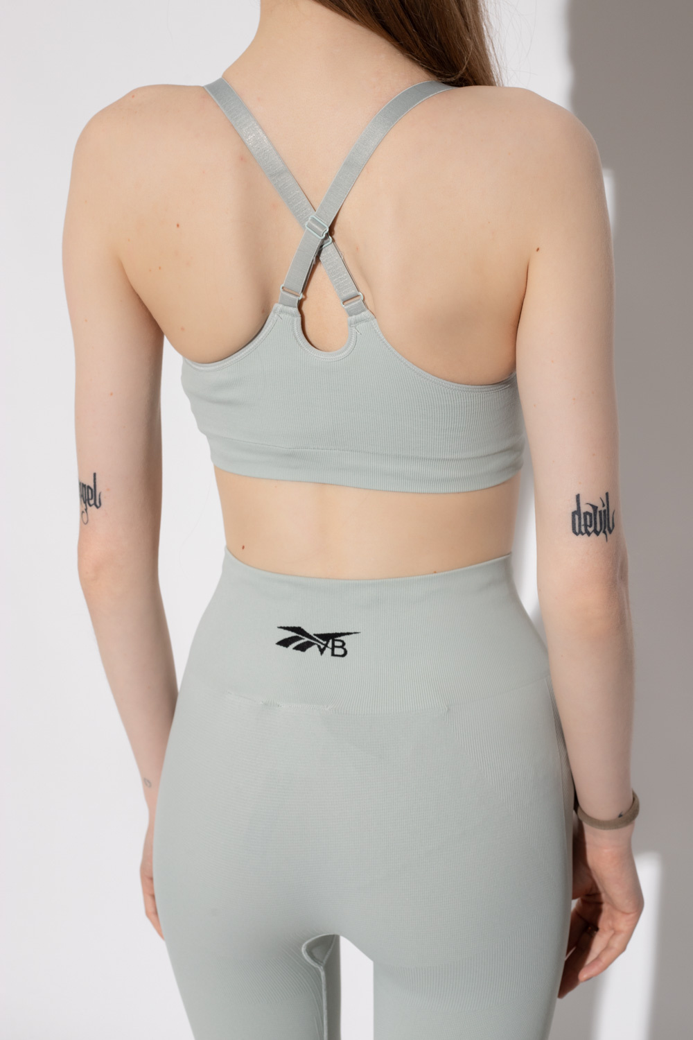 New Reebok by Victoria Beckham black T t-back sports bra small designer S  XS