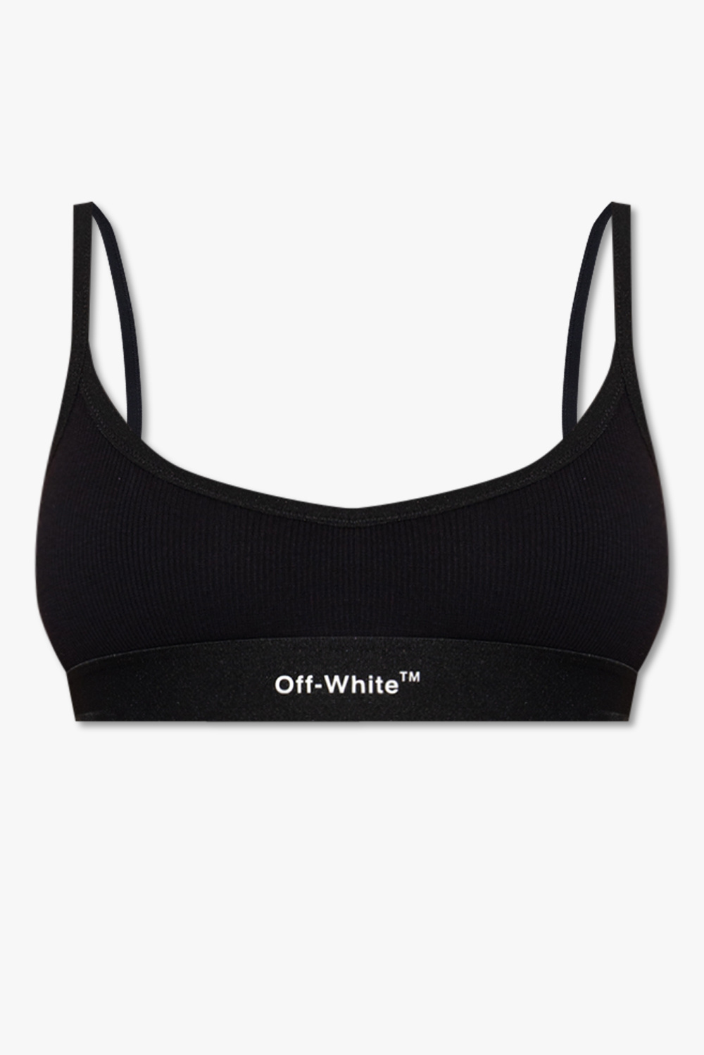 Olympia Luxe White Ribbed Sports Bra