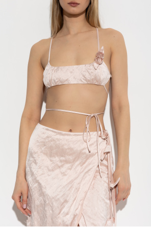 Blumarine Satin top with appliqué