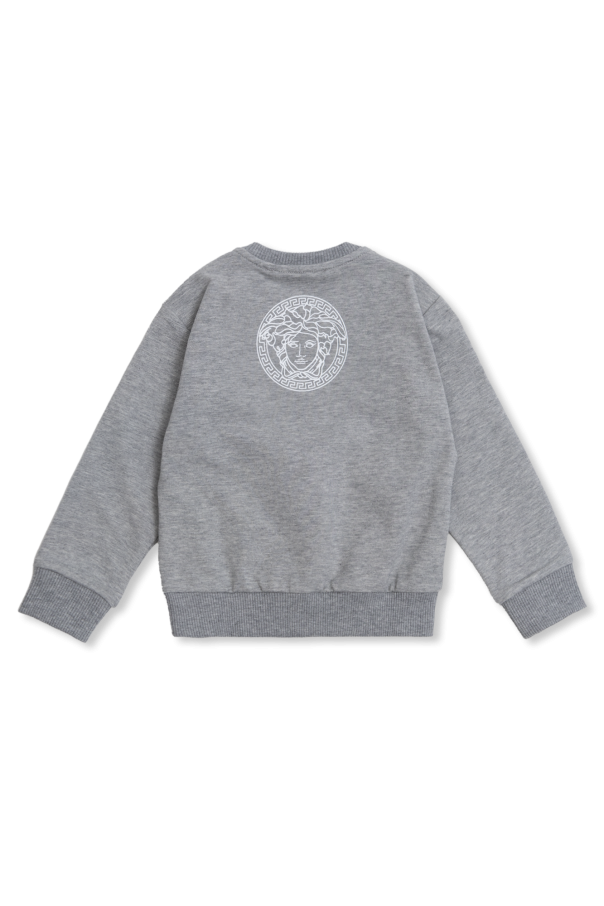 Versace Kids cotton jersey zip-up logo hoodie
