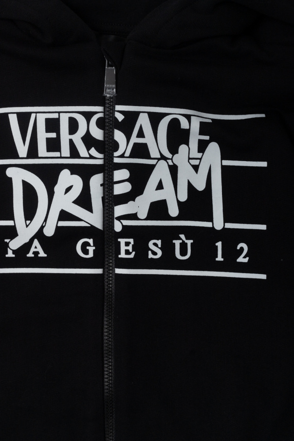 Versace Kids John Hoodie with ‘Dream via Gesu 12’ motif
