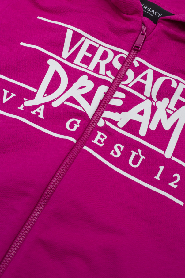 Versace Kids Hoodie rmet with ‘Dream via Gesu’ print