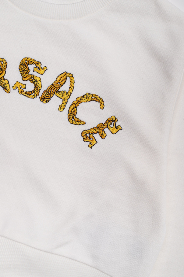 Versace Kids Cropped drop-shoulder sweatshirt with logo