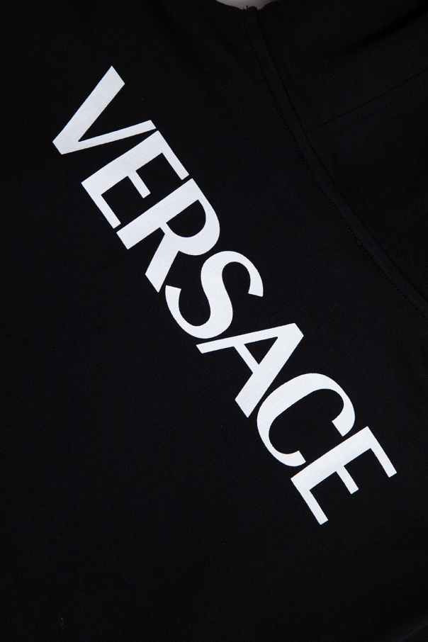 Versace Kids black floral fitted jacket