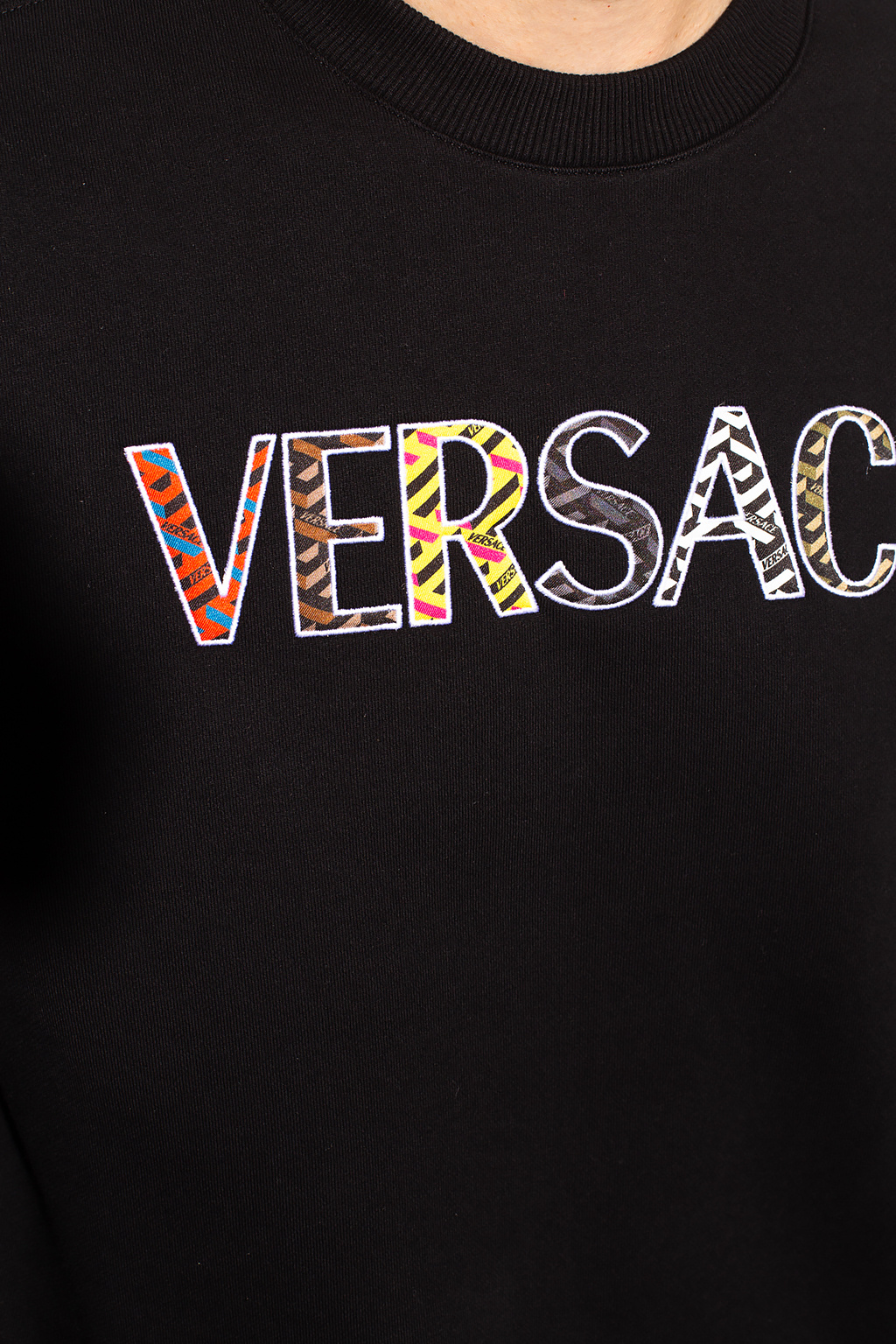Versace layered logo-print hoodie