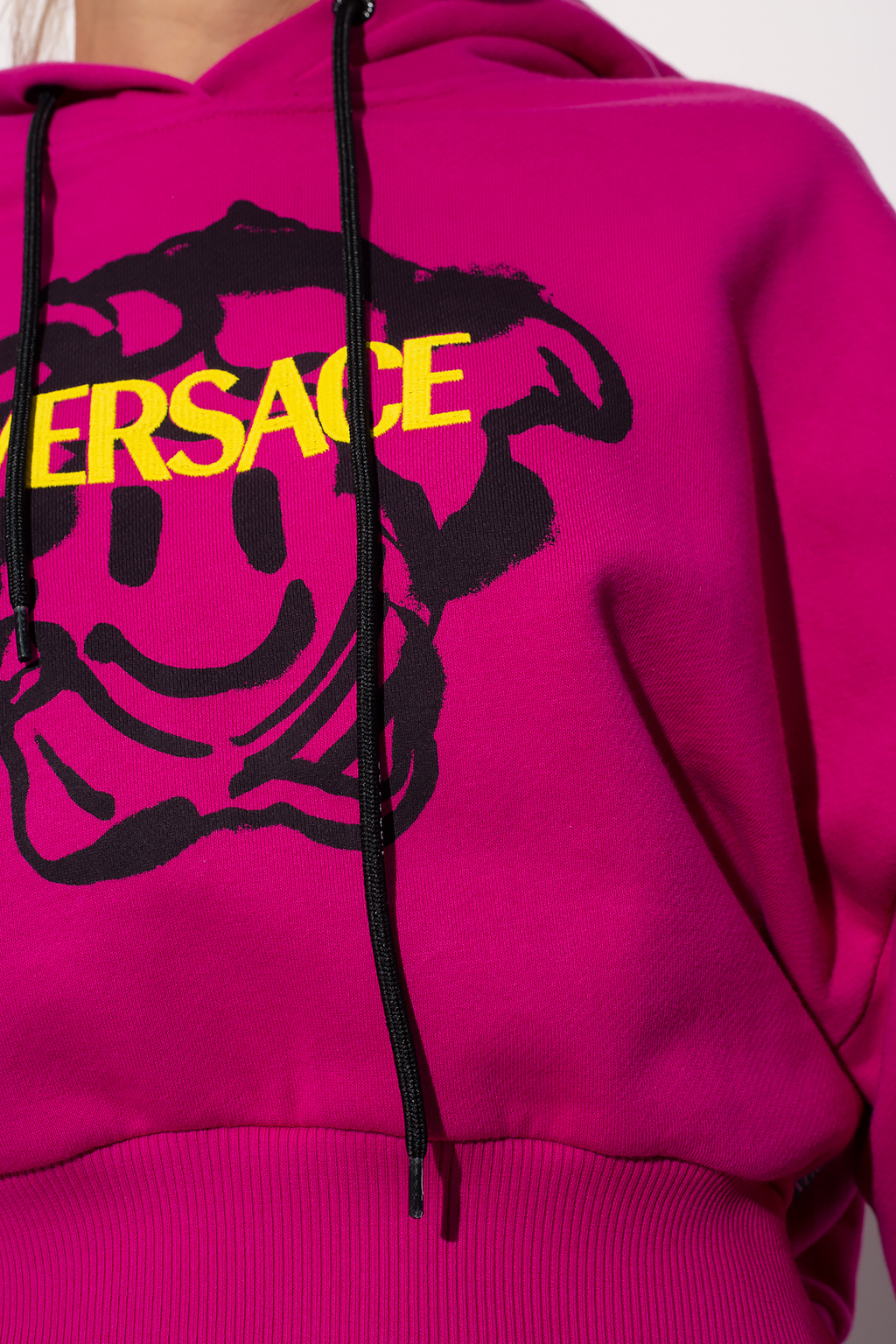 Versace Stone Island logo-print cotton hoodie